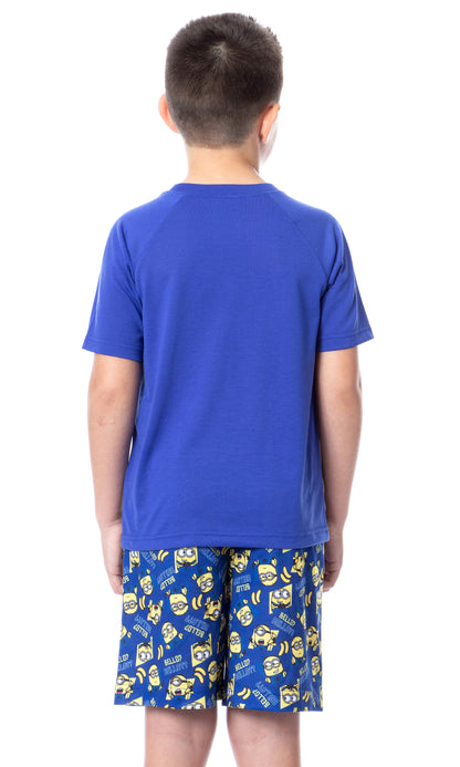 Despicable Me Boys' Minions Bello? Raglan Sleep Pajama Set Shorts Shirt