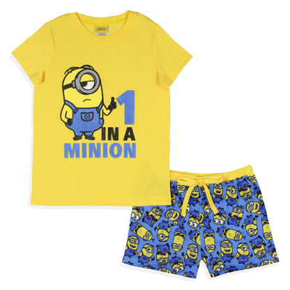 Despicable Me Girls' Movie Minions 1 In A Minion Sleep Pajama Set Shorts