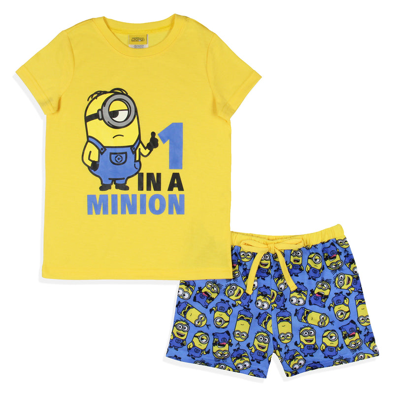 Despicable Me Girls' Movie Minions 1 In A Minion Sleep Pajama Set Shorts