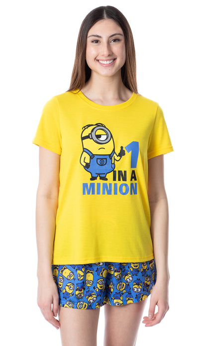 Despicable Me Womens' Minions 1 In A Minion Sleep Pajama Set Short