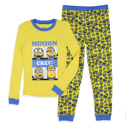 Despicable Me Boys' Minions Crew Bob Stuart Phil Kevin Tight Fit Sleep Pajama Set