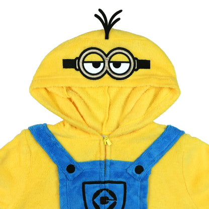 Minions Union Suit Toddler Boy's Fleece One Piece Hooded Pajamas (Kevin, 3T)