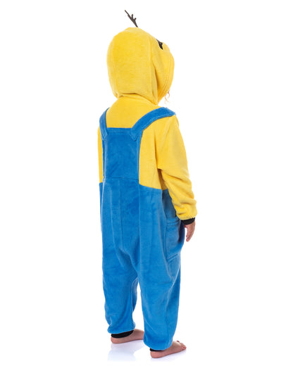 Minions Union Suit Toddler Boy's Fleece One Piece Hooded Pajamas (Kevin, 5T)