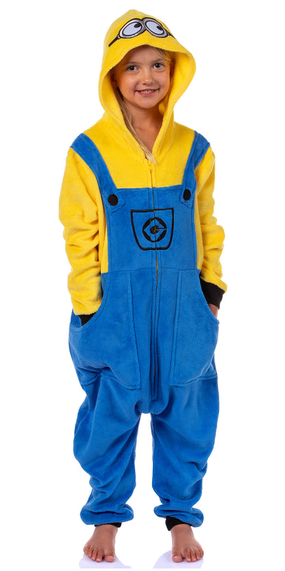 Despicable Me Boys' Bob The Minion Hooded Footless Union Suit Pajama