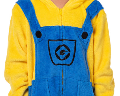 Despicable Me Boys' Bob The Minion Hooded Footless Union Suit Pajama