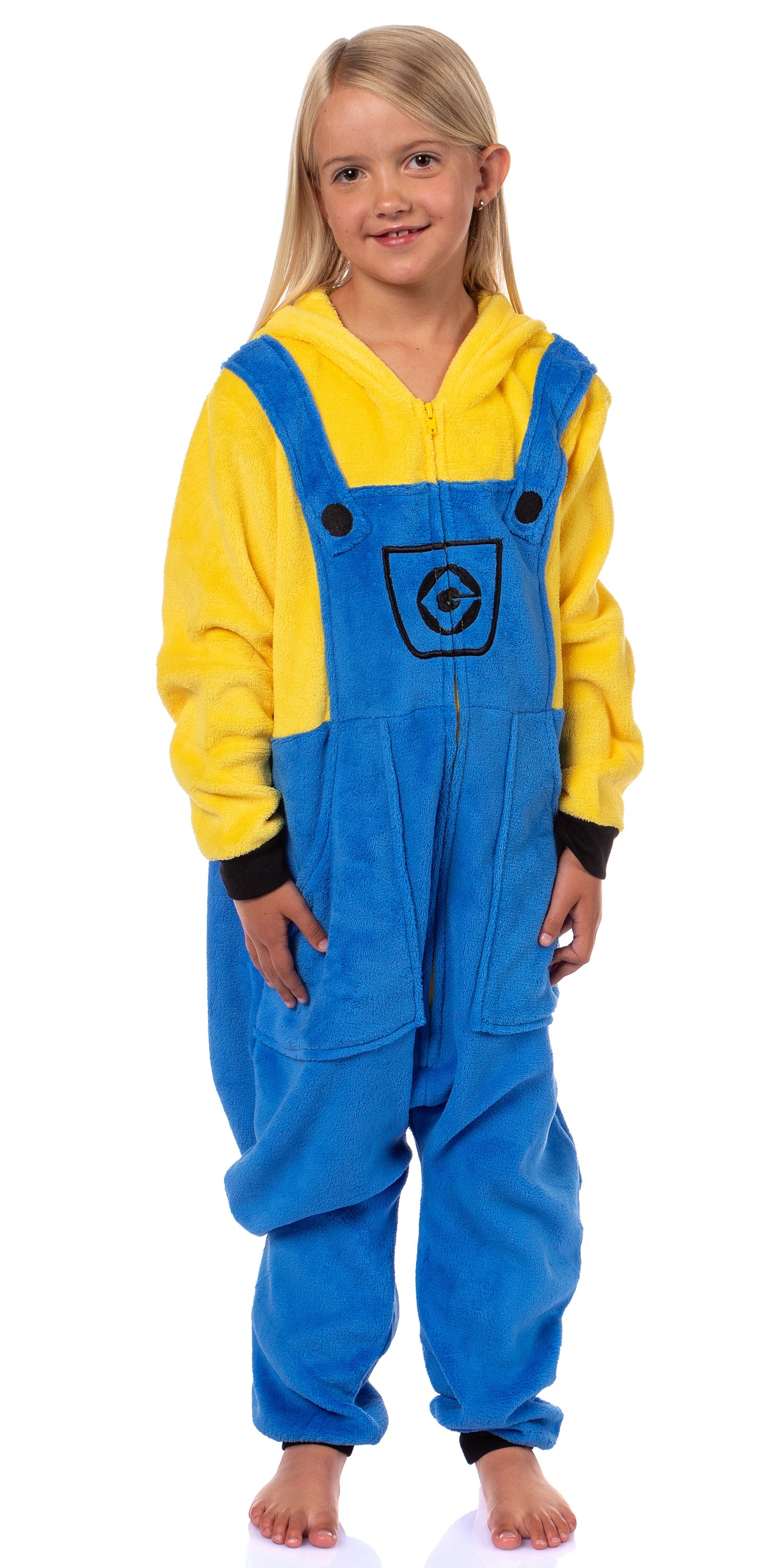 Despicable Me Boys' Bob The Minion Hooded Footless Union Suit Pajama