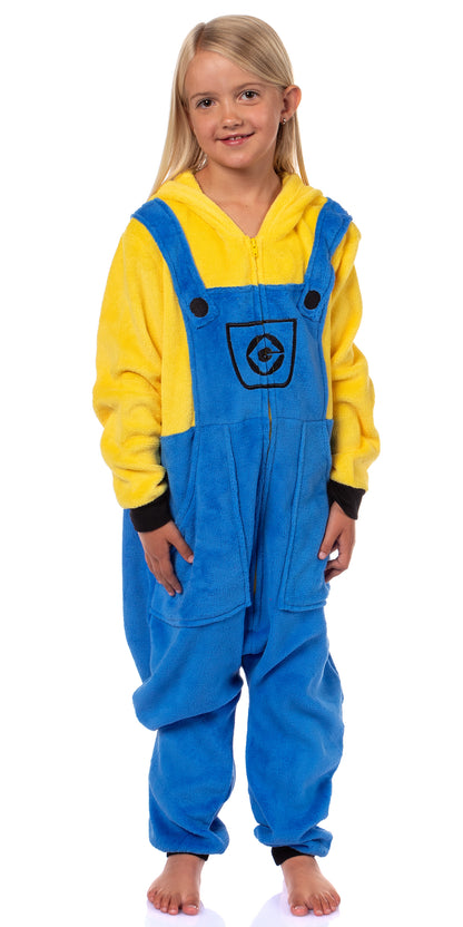 Despicable Me Boys' Bob The Minion Hooded Footless Union Suit Pajama