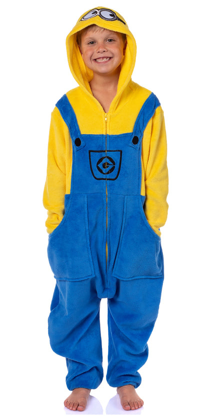 Despicable Me Boys' Bob The Minion Hooded Footless Union Suit Pajama