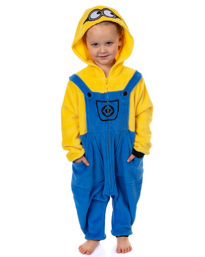 Minions Union Suit Toddler Boy's Fleece One Piece Hooded Pajamas (Bob, 2T)