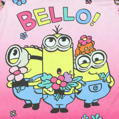 Despicable Me Girls' Flower Bello! Minions Pajama Sleep Set Shorts