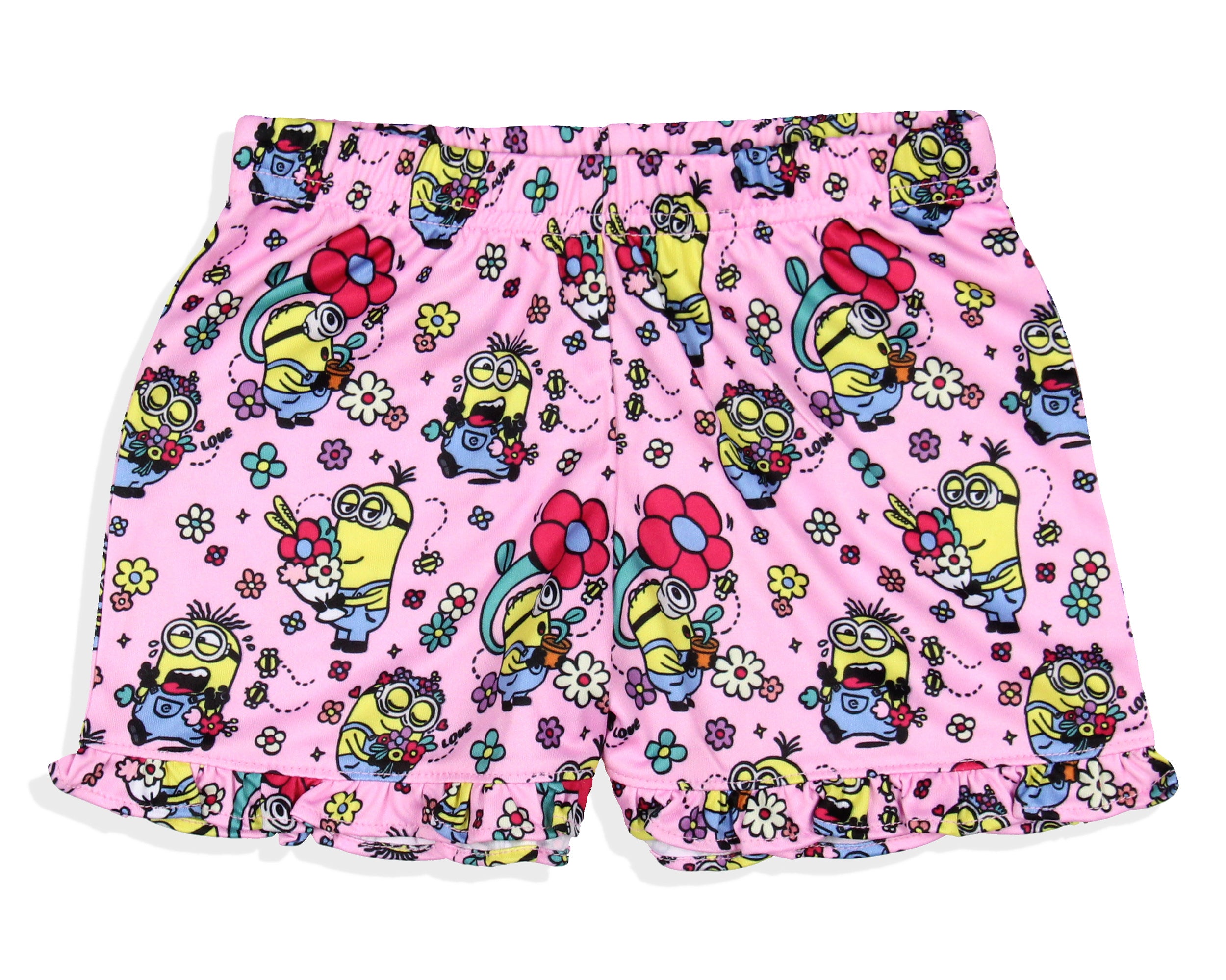 Despicable Me Girls' Flower Bello! Minions Sleep Pajama Sleep Set Shorts (6)