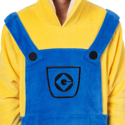 Minions Costume Adult Fleece Oversized Blanket Hoodie Pajama Loungewear