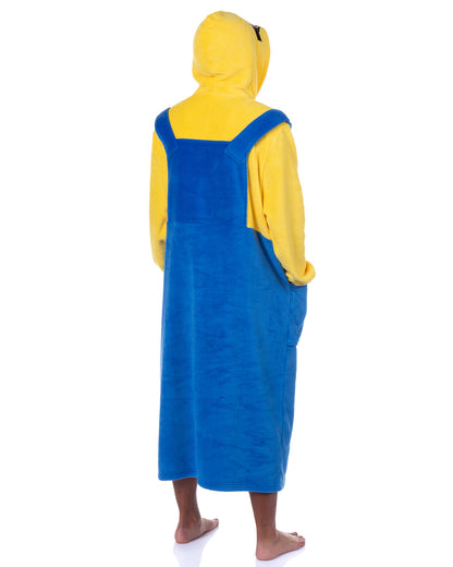 Minions Costume Adult Fleece Oversized Blanket Hoodie Pajama Loungewear