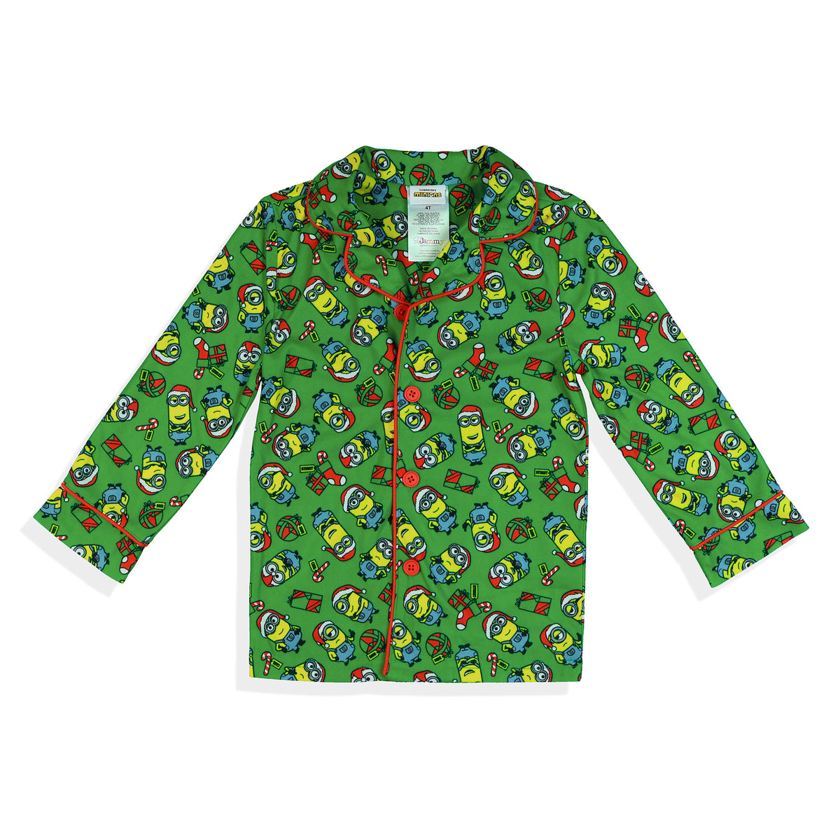 Minions Holiday Design Toddler Boy's Button Up Coat Pajama Sleep Set (2T)
