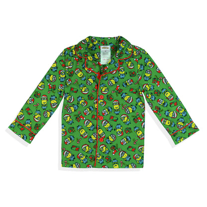 Minions Holiday Design Toddler Boy's Button Up Coat Pajama Sleep Set (2T)
