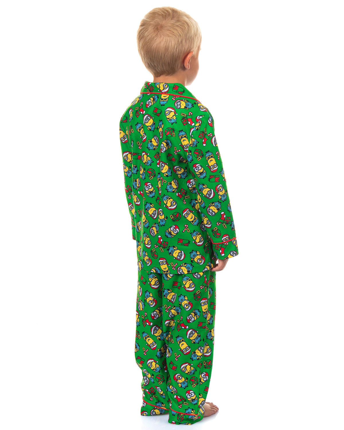 Minions Holiday Design Toddler Boy's Button Up Coat Pajama Sleep Set (2T)