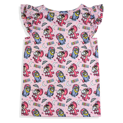Minions Pajamas Toddler Girls I Dream In Fluff Ruffled Sleep Set (2T)