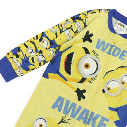 Minions Pajamas Toddler Wide Awake Full-Zip Footless Sleeper