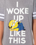 Despicable Me Minions Women's I Woke Up Like This Nightgown Pajama Shirt Dress For Adults