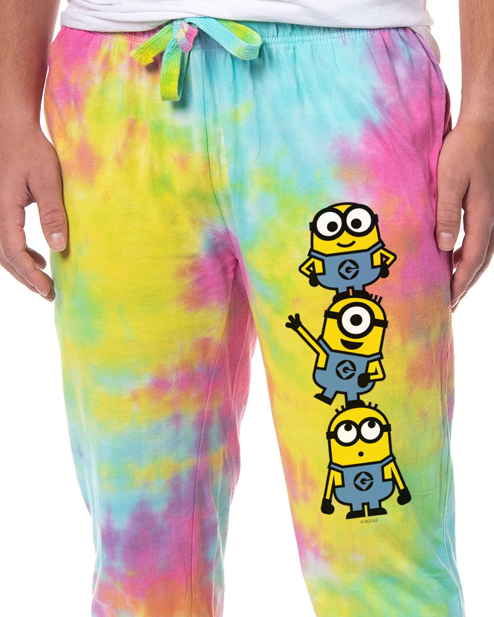 Despicable Me Men's Minions Chibi Tie-Dye Jogger Sleep Pajama Pants