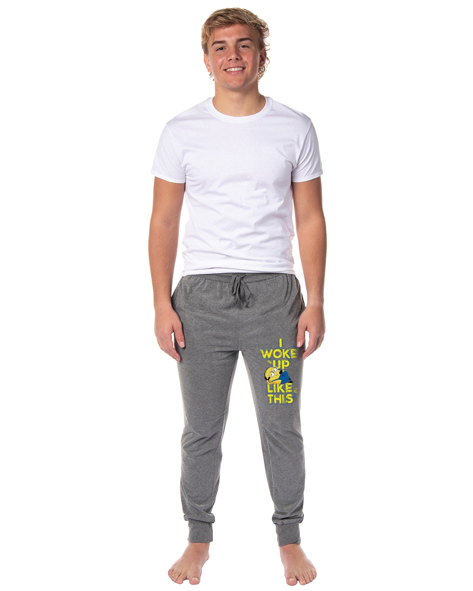Despicable Me Minions Mens' Movie Woke Up Like This Jogger Sleep Pajama Pants