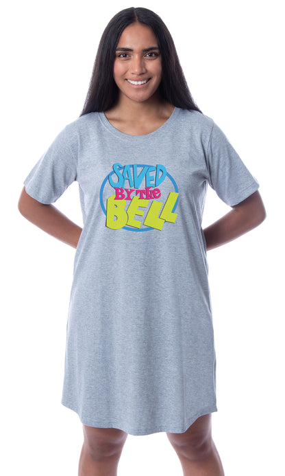 Saved By The Bell Womens' TV Series Title Logo Nightgown Sleep Pajama Shirt