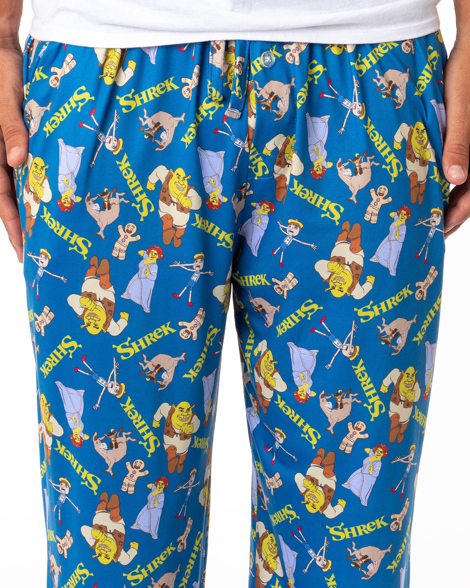 DreamWorks Shrek Mens' Characters Donkey Fiona Gingerbread Man Pinocchio Sleep Pajama Pants