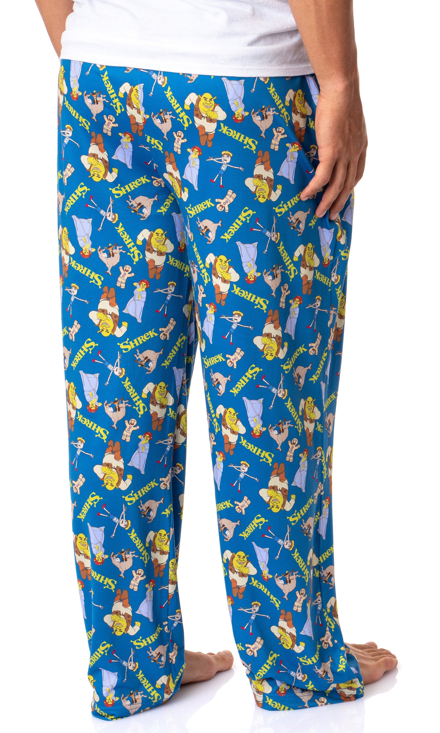 DreamWorks Shrek Mens' Characters Donkey Fiona Gingerbread Man Pinocchio Sleep Pajama Pants (Small)