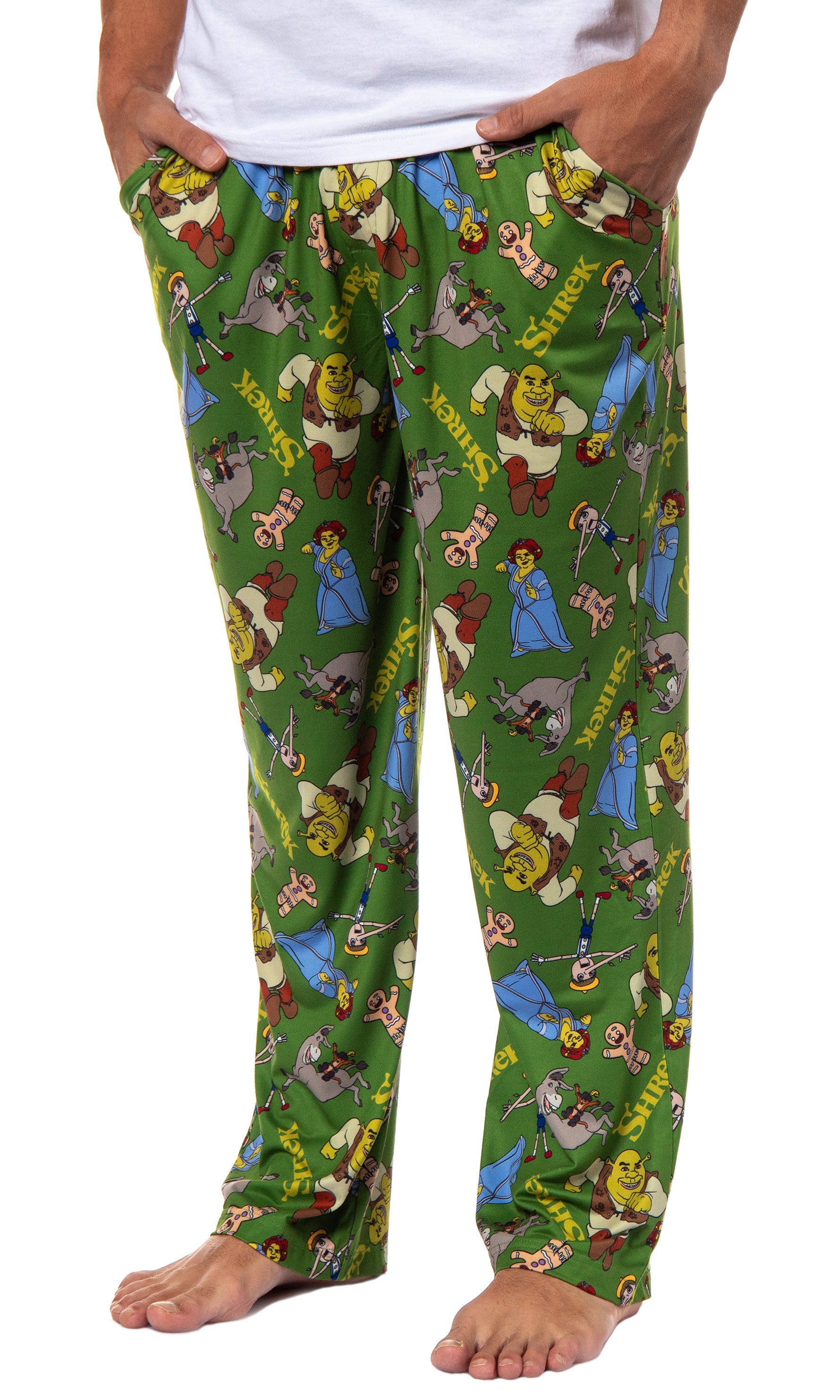 DreamWorks Shrek Men's Fiona Donkey Tossed Characters Sleep Pajama Pants