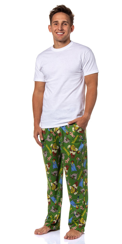 DreamWorks Shrek Men's Fiona Donkey Tossed Characters Sleep Pajama Pants