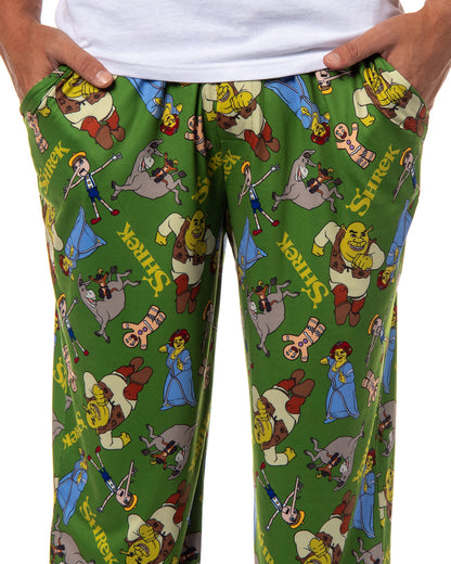 DreamWorks Shrek Men's Fiona Donkey Tossed Characters Sleep Pajama Pants