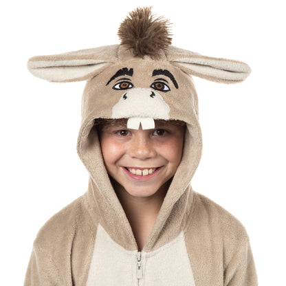 Shrek Donkey Union Suit Boy's Kigurumi Full Zip Hooded Pajama (10/12)