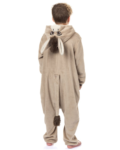 Shrek Donkey Union Suit Boy's Kigurumi Full Zip Hooded Pajama (14/16)