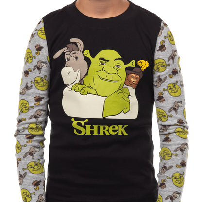 Shrek Pajamas Boys' Best Friends 2-Piece Tight Fit Lounge Sleep Set
