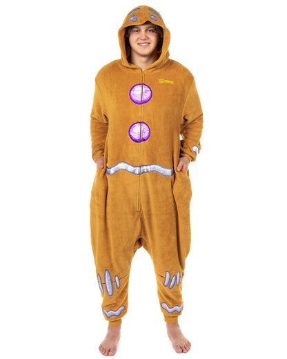 Shrek Union Suit Men's Kigurumi Gingy One Piece Hooded Costume Pajama (XXS/XS)