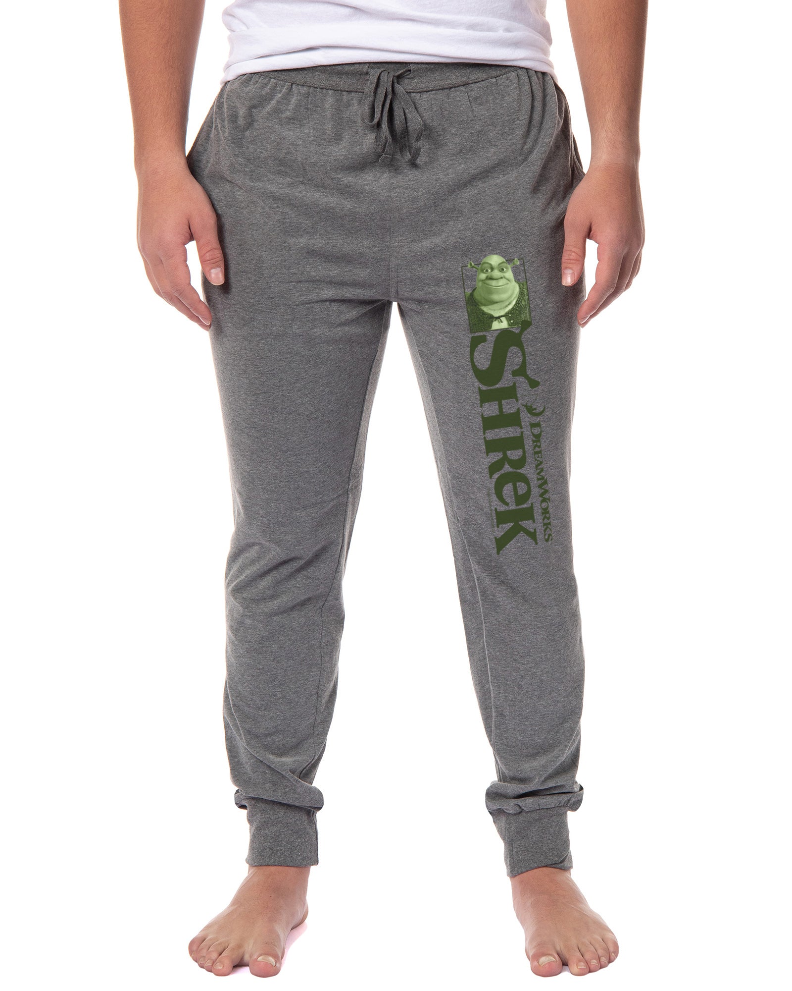 DreamWorks Shrek Men's Movie Film Title Logo Character Jogger Sleep Pajama Pants