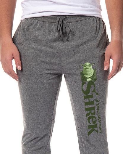 DreamWorks Shrek Men's Movie Film Title Logo Character Jogger Sleep Pajama Pants