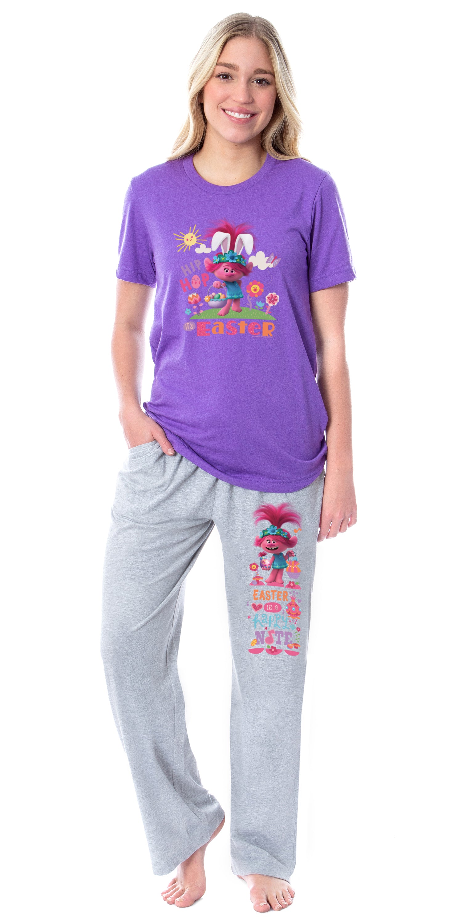 Dreamworks Trolls Womens' Poppy Hip Hop It's Easter Sleep Pajama Set