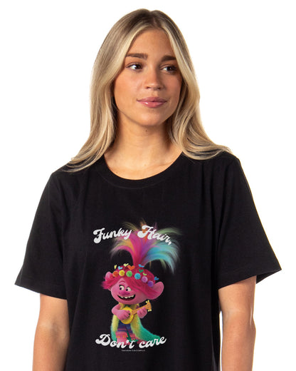 Dreamworks Trolls Women's Poppy Funky Hair Don't Care Nightgown Sleep Pajama