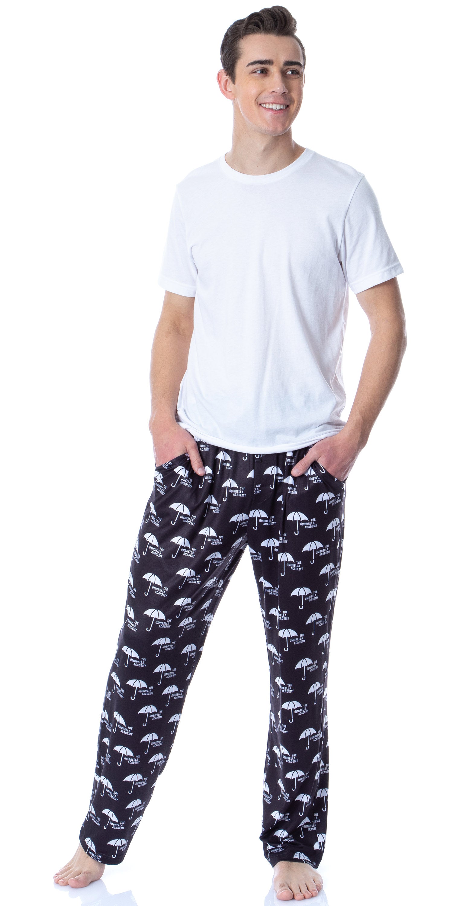 The Umbrella Academy Mens' TV Series Logo  Tossed Print Pajama Pants