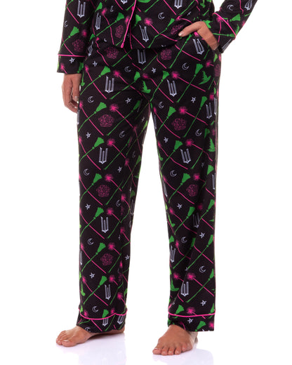 Wicked Pajamas Women's Elphaba and Glinda Charms Long Sleeve Coat and Pajama Set