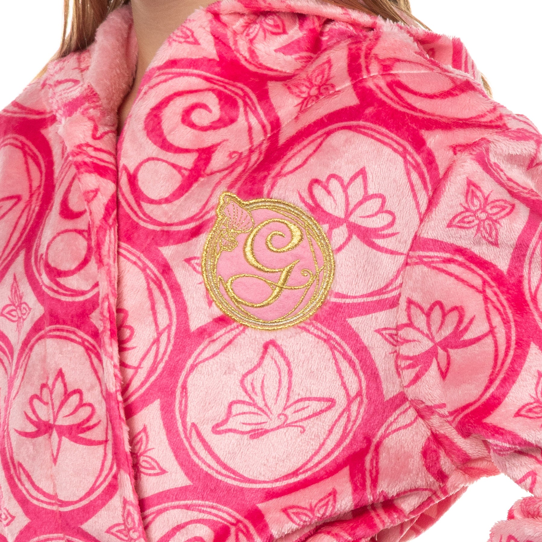 Wicked Girls' Glinda Robe Embroidered G Logo and Emblems Bathrobe For Kids