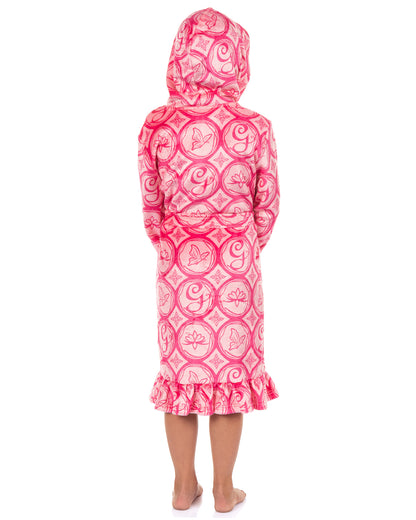 Wicked Girls' Glinda Robe Embroidered G Logo and Emblems Bathrobe For Kids