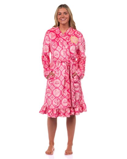 Wicked Women's Bathrobe Glinda the Good Witch Ruffle Self Tie Hooded Robe