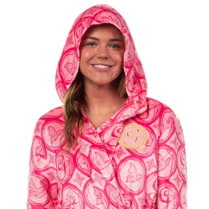 Wicked Women's Bathrobe Glinda the Good Witch Ruffle Self Tie Hooded Robe
