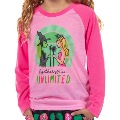 Wicked Pajamas Girls' Elphaba And Glinda We're Unlimited Pajama Set