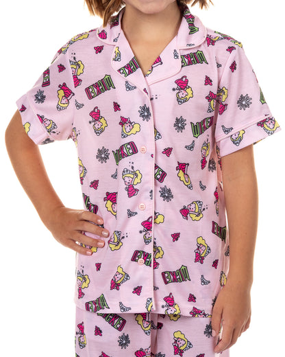 Wicked Girls' Glinda Pajamas Chibi Button Up Top and Pants Pajama Set