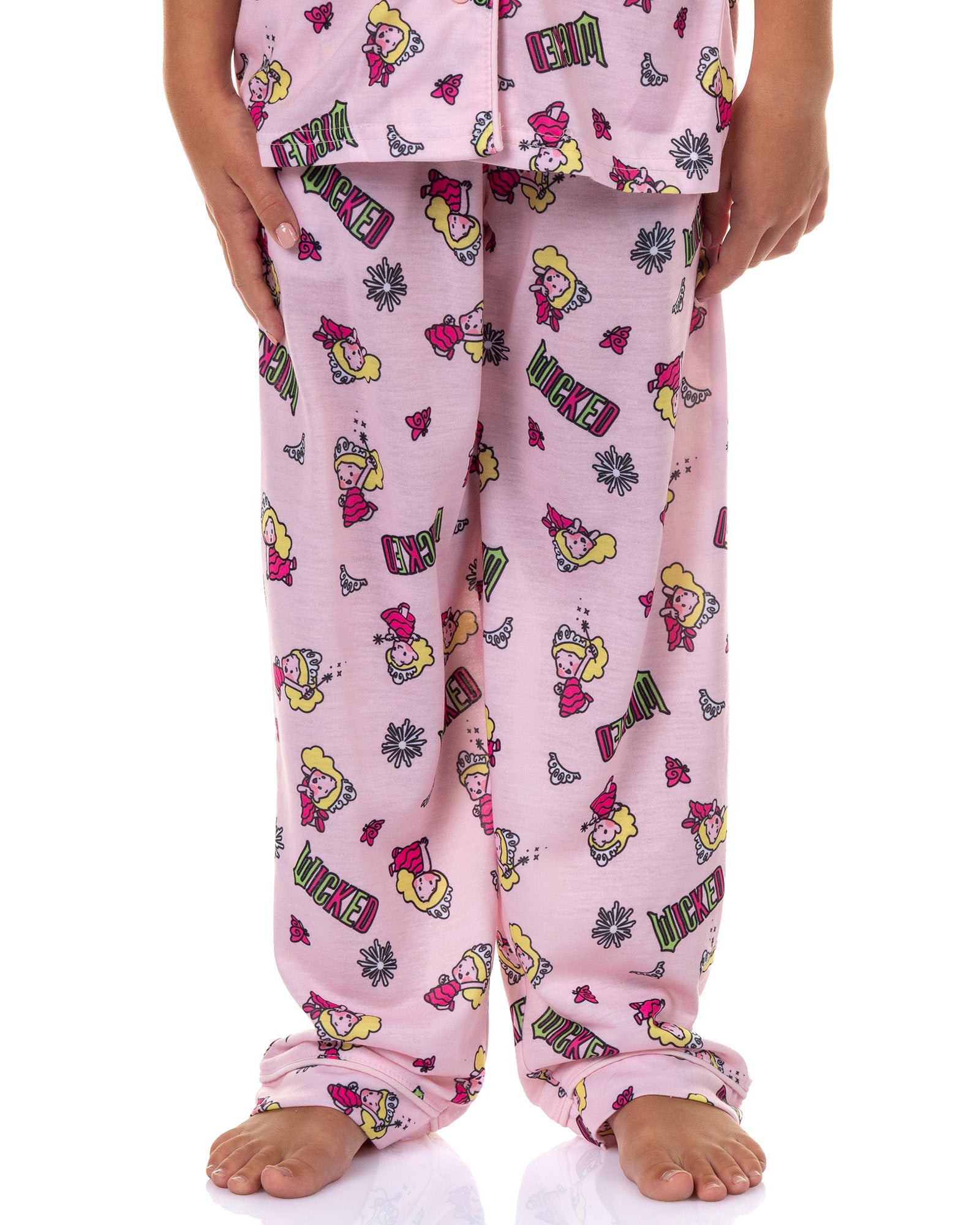 Wicked Girls' Glinda Pajamas Chibi Button Up Top and Pants Pajama Set