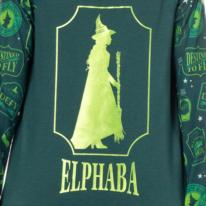Wicked Girls' Pajama Nightgown Elphaba Destined To Fly Raglan Gown For Kids