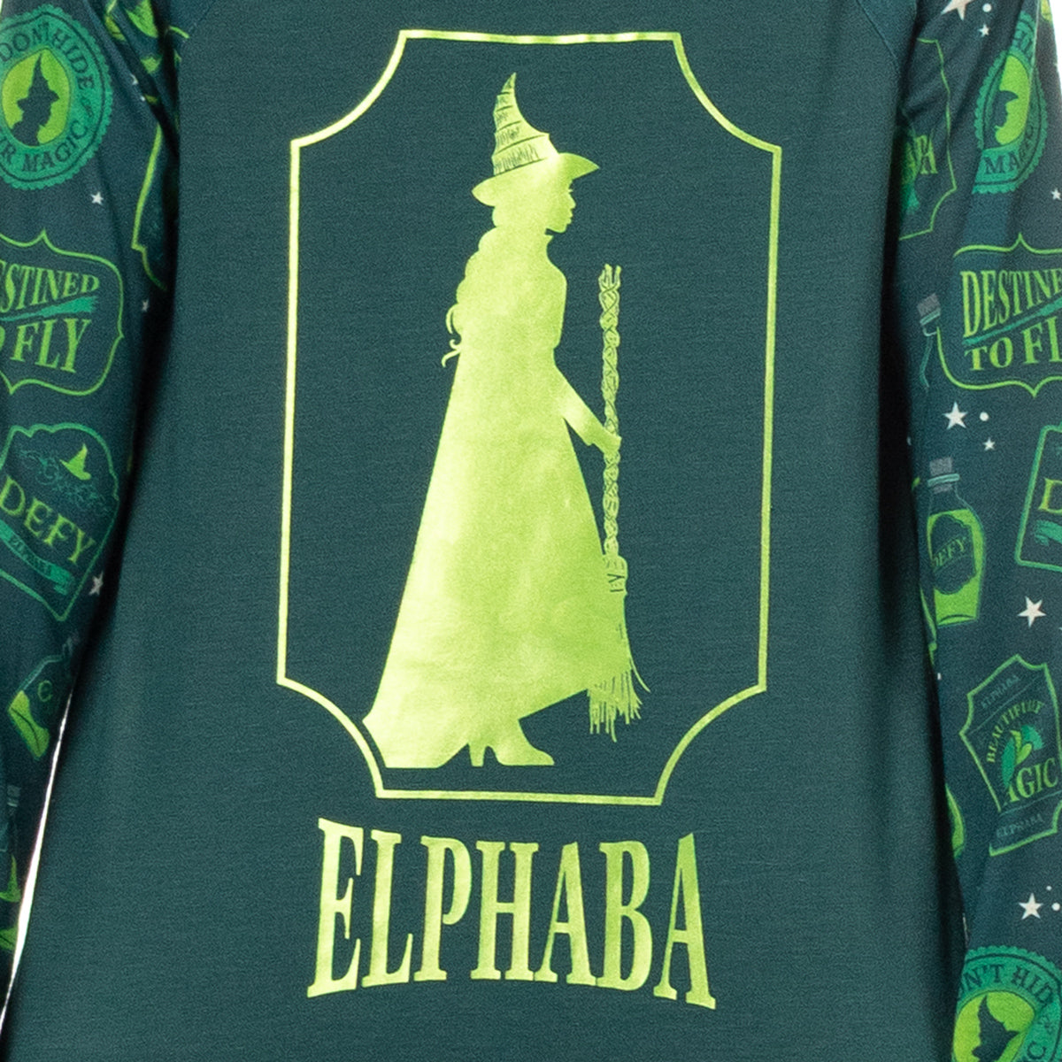 Wicked Girls' Pajama Nightgown Elphaba Destined To Fly Raglan Gown For Kids